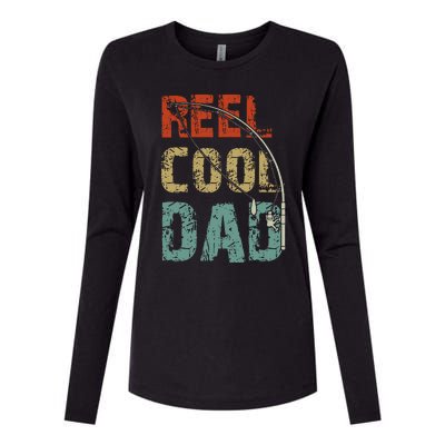 Reel Cool Dad Funny Fishing Fathers Day Fisherman Daddy Womens Cotton Relaxed Long Sleeve T-Shirt