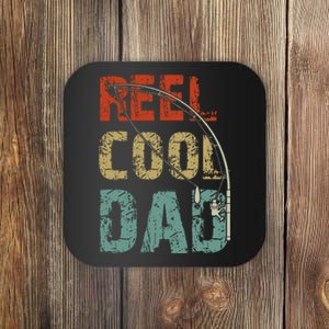 Reel Cool Dad Funny Fishing Fathers Day Fisherman Daddy Coaster