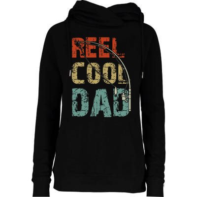 Reel Cool Dad Funny Fishing Fathers Day Fisherman Daddy Womens Funnel Neck Pullover Hood