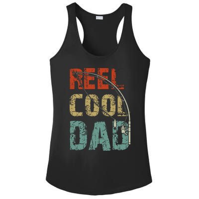 Reel Cool Dad Funny Fishing Fathers Day Fisherman Daddy Ladies PosiCharge Competitor Racerback Tank