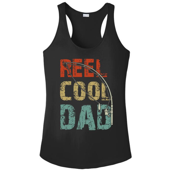 Reel Cool Dad Funny Fishing Fathers Day Fisherman Daddy Ladies PosiCharge Competitor Racerback Tank