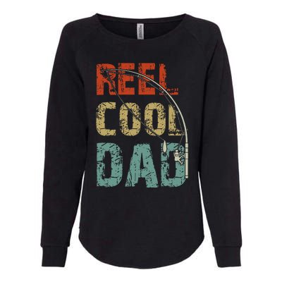 Reel Cool Dad Funny Fishing Fathers Day Fisherman Daddy Womens California Wash Sweatshirt