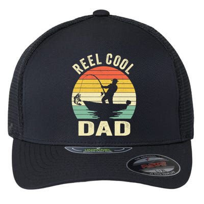 Reel Cool Dad Fishing Daddy Fathers Day Gift Flexfit Unipanel Trucker Cap