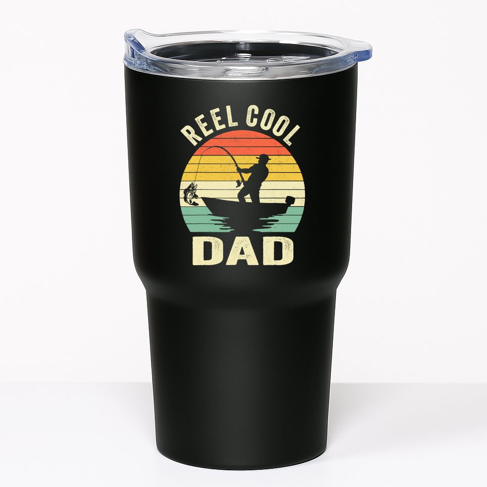 Reel Cool Dad Fishing Daddy Fathers Day Gift Tumbler