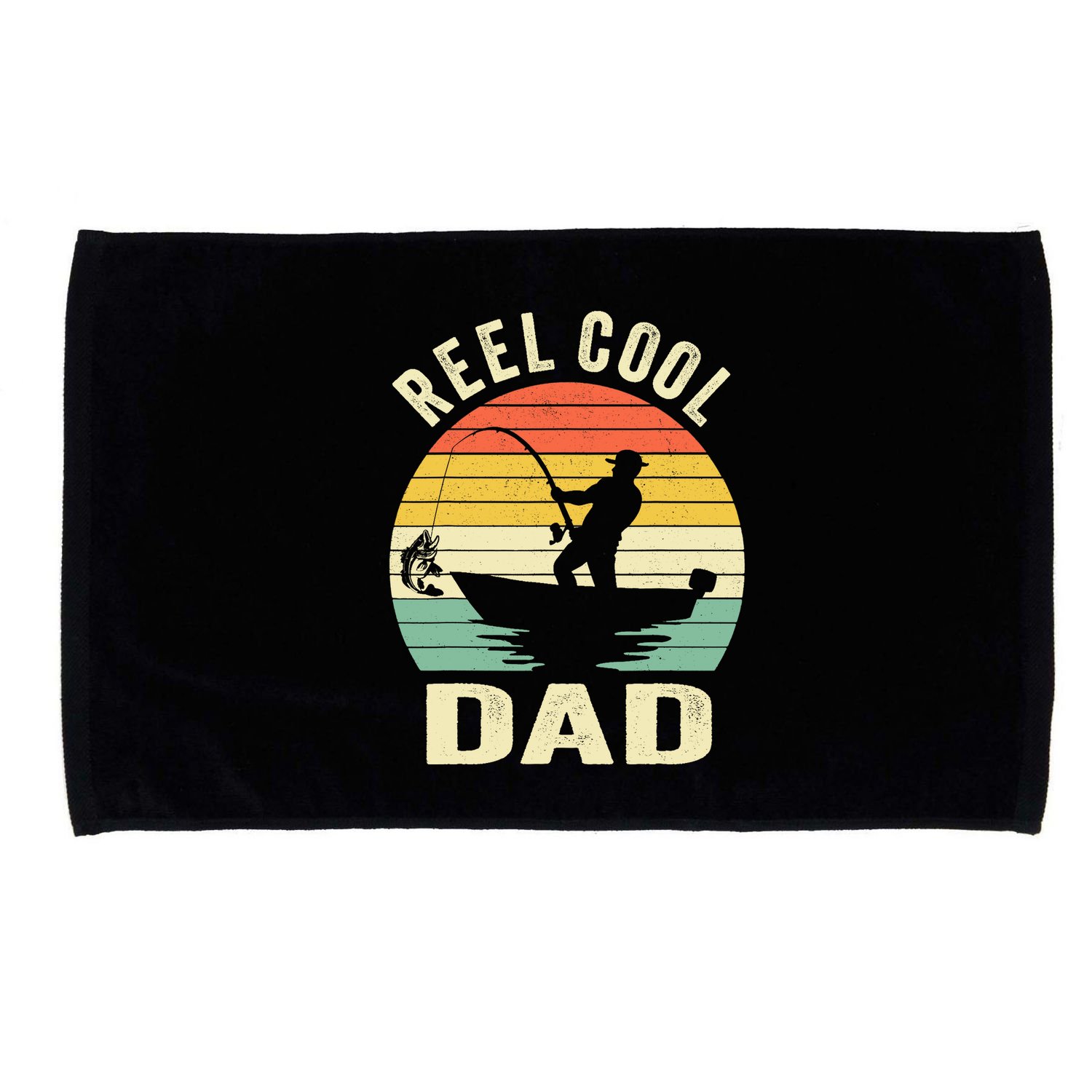 Reel Cool Dad Fishing Daddy Fathers Day Gift Microfiber Hand Towel