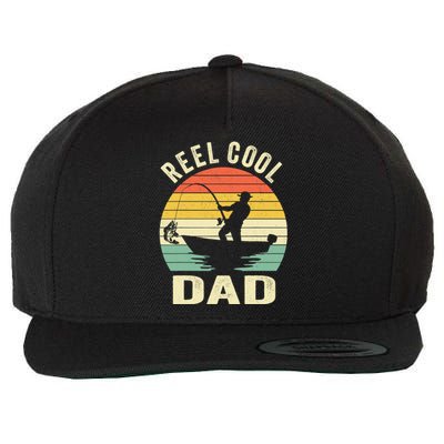 Reel Cool Dad Fishing Daddy Fathers Day Gift Wool Snapback Cap