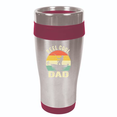 Reel Cool Dad Fishing Daddy Fathers Day Gift 16oz Travel Tumbler