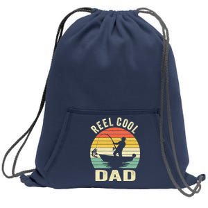 Reel Cool Dad Fishing Daddy Fathers Day Gift Sweatshirt Cinch Pack Bag