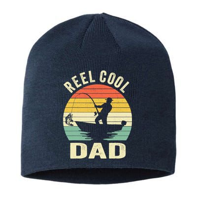 Reel Cool Dad Fishing Daddy Fathers Day Gift Sustainable Beanie