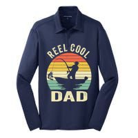 Reel Cool Dad Fishing Daddy Fathers Day Gift Silk Touch Performance Long Sleeve Polo