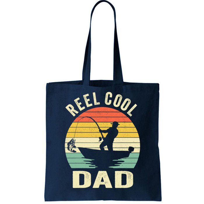 Reel Cool Dad Fishing Daddy Fathers Day Gift Tote Bag