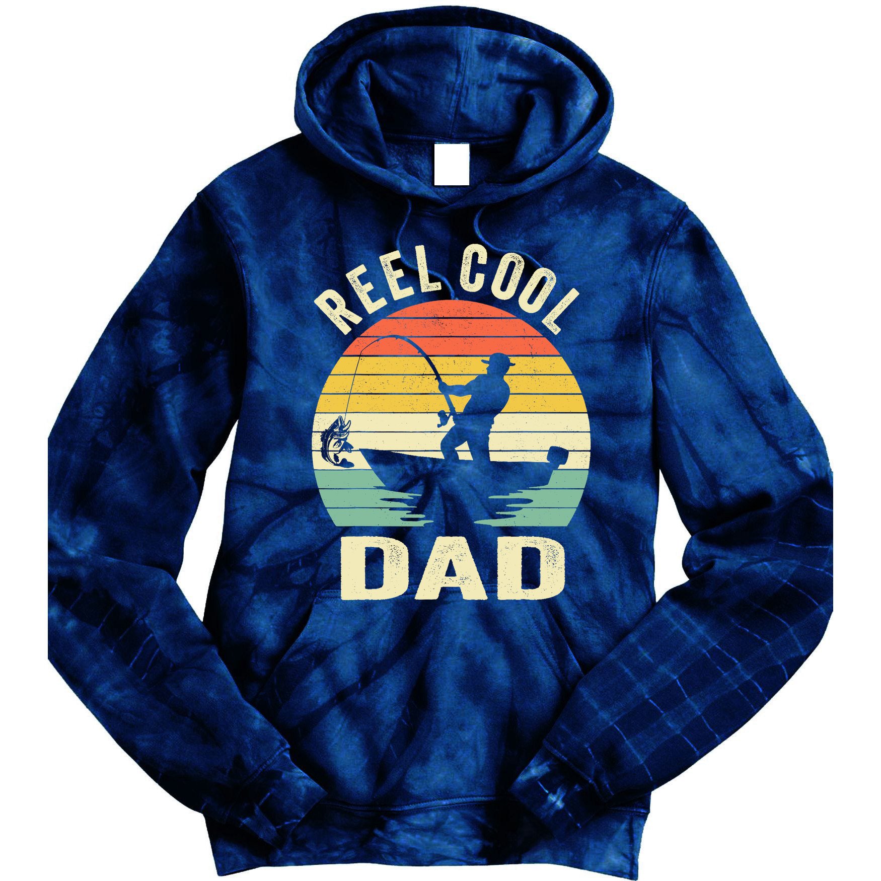 Reel Cool Dad Fishing Daddy Fathers Day Gift Tie Dye Hoodie