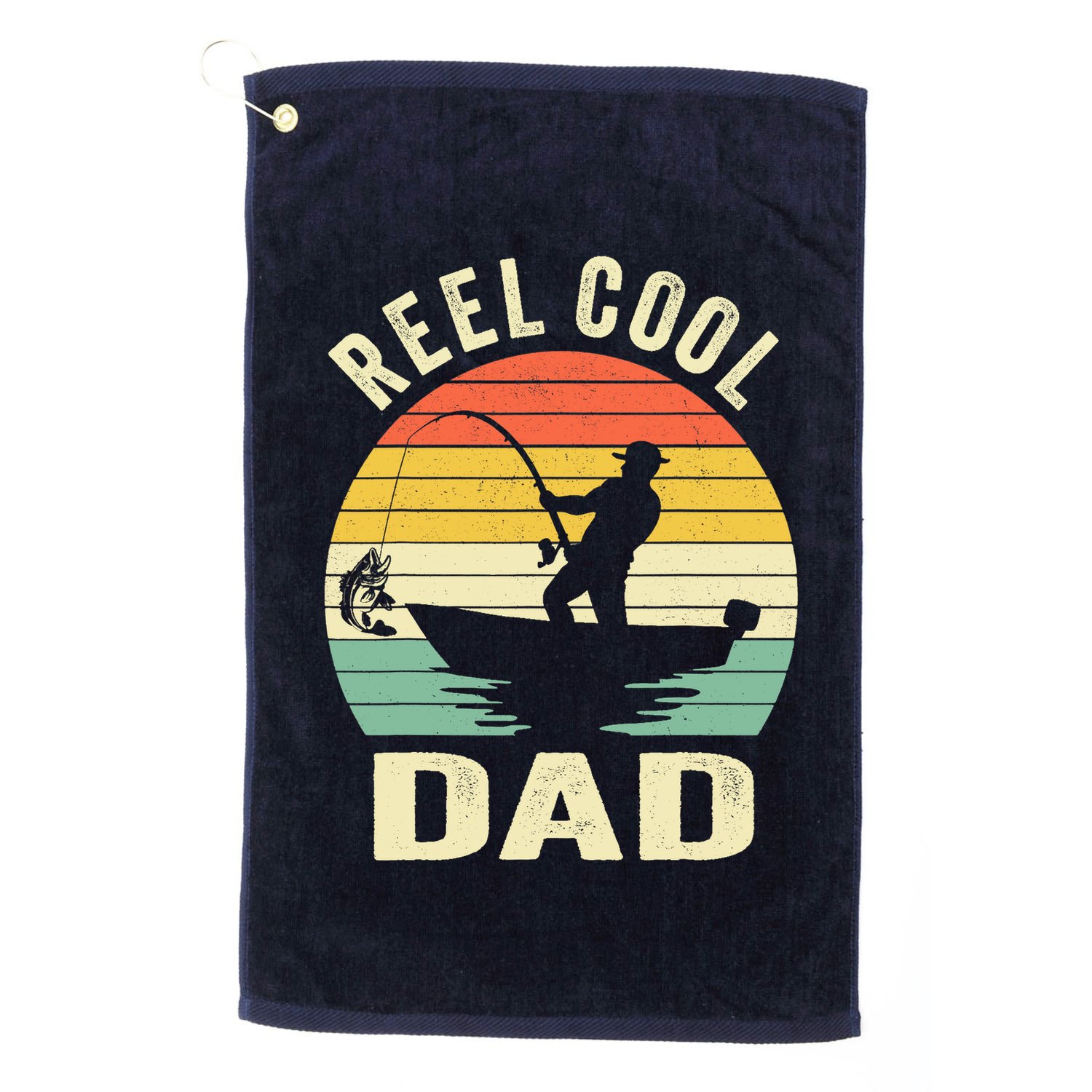 Reel Cool Dad Fishing Daddy Fathers Day Gift Golf Towel