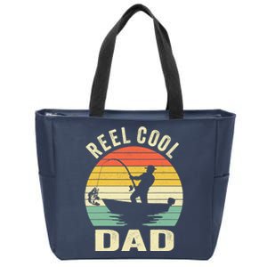 Reel Cool Dad Fishing Daddy Fathers Day Gift Zip Tote Bag