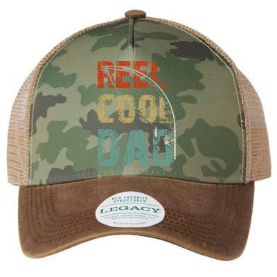 Reel Cool Dad Funny Fishing Father's Day Fisherman Daddy Legacy Tie Dye Trucker Hat