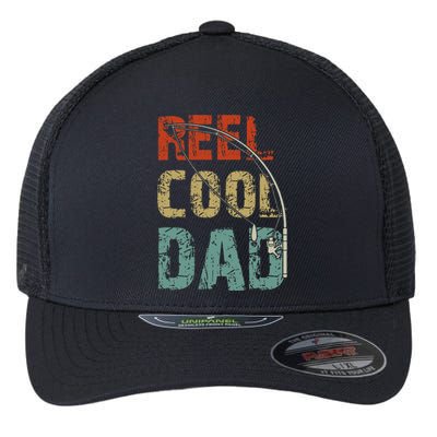 Reel Cool Dad Funny Fishing Father's Day Fisherman Daddy Flexfit Unipanel Trucker Cap