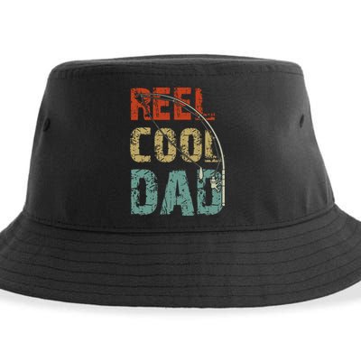 Reel Cool Dad Funny Fishing Father's Day Fisherman Daddy Sustainable Bucket Hat