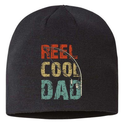 Reel Cool Dad Funny Fishing Father's Day Fisherman Daddy Sustainable Beanie