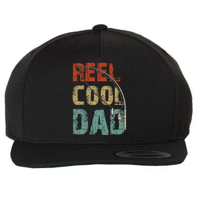 Reel Cool Dad Funny Fishing Father's Day Fisherman Daddy Wool Snapback Cap