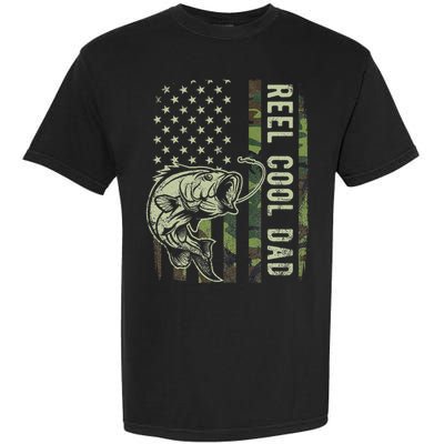 Reel Cool Dad Camouflage American Flag Father's Day Garment-Dyed Heavyweight T-Shirt