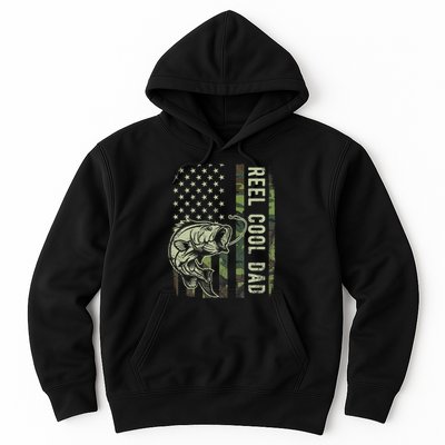 Reel Cool Dad Camouflage American Flag Father's Day Hoodie