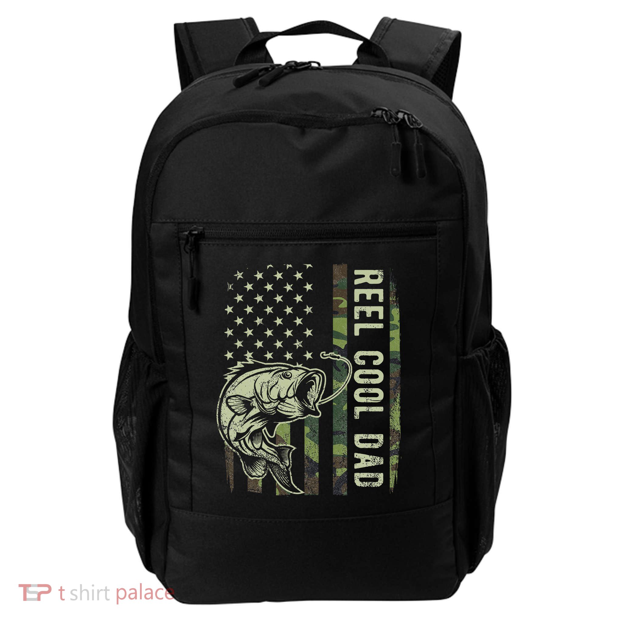 Reel Cool Dad Camouflage American Flag Father's Day Backpack