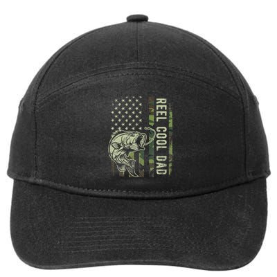 Reel Cool Dad Camouflage American Flag Father's Day 7-Panel Snapback Hat