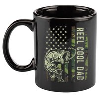 Reel Cool Dad Camouflage American Flag Father's Day 11oz C Handle Ceramic Mug