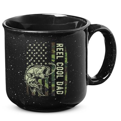 Reel Cool Dad Camouflage American Flag Father's Day 15oz Campfire Ceramic Mug