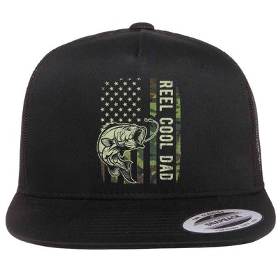 Reel Cool Dad Camouflage American Flag Father's Day Flatbill Hat