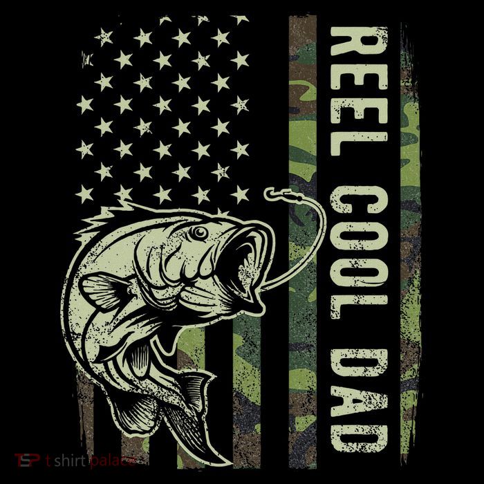 Reel Cool Dad Camouflage American Flag Father's Day Flatbill Hat