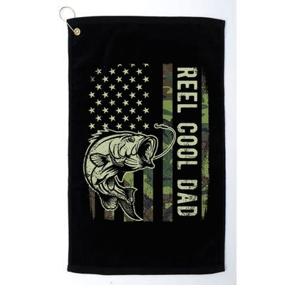 Reel Cool Dad Camouflage American Flag Father's Day Golf Towel