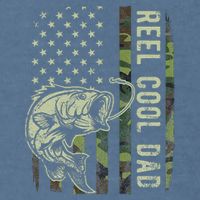 Reel Cool Dad Camouflage American Flag Father's Day Garment-Dyed Sweatshirt