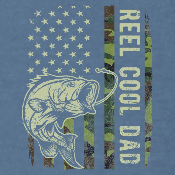 Reel Cool Dad Camouflage American Flag Father's Day Garment-Dyed Sweatshirt