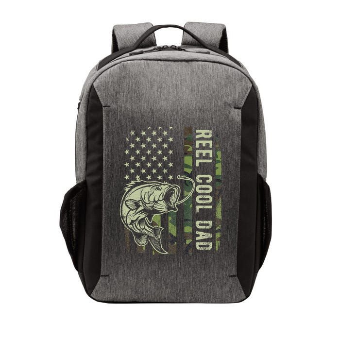 Reel Cool Dad Camouflage American Flag Father's Day Vector Backpack