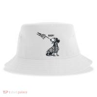 Retro Cute Dachshund Skeleton Hand Boop Dog Funny Halloween Sustainable Bucket Hat