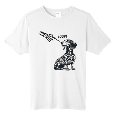 Retro Cute Dachshund Skeleton Hand Boop Dog Funny Halloween Tall Fusion ChromaSoft Performance T-Shirt