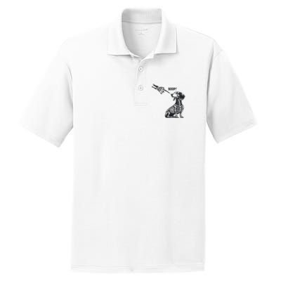 Retro Cute Dachshund Skeleton Hand Boop Dog Funny Halloween PosiCharge RacerMesh Polo