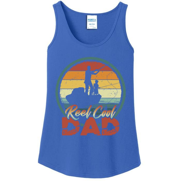 Reel Cool Dad Gift Cool Vintage Retro Fishing Family Gift Ladies Essential Tank