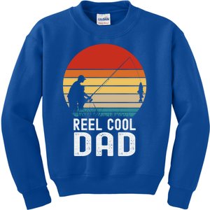 Reel Cool Dad Grandad Fisher Daddy Father's Day Fishing Gift Kids Sweatshirt