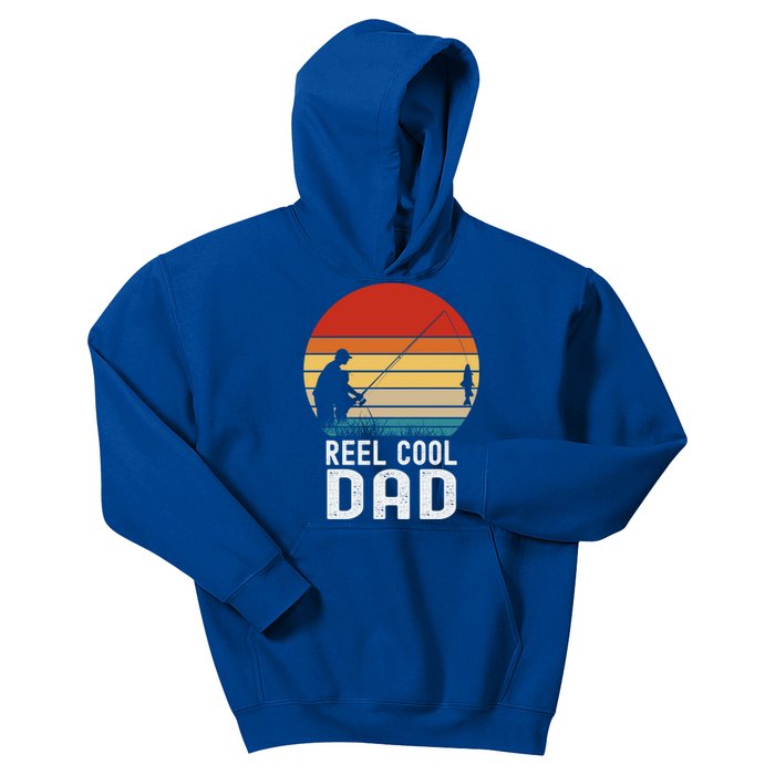 Reel Cool Dad Grandad Fisher Daddy Father's Day Fishing Gift Kids Hoodie