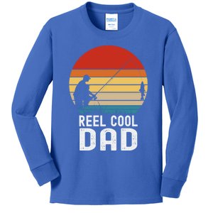 Reel Cool Dad Grandad Fisher Daddy Father's Day Fishing Gift Kids Long Sleeve Shirt