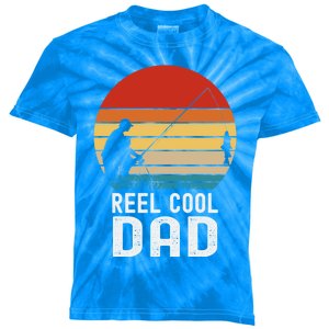 Reel Cool Dad Grandad Fisher Daddy Father's Day Fishing Gift Kids Tie-Dye T-Shirt