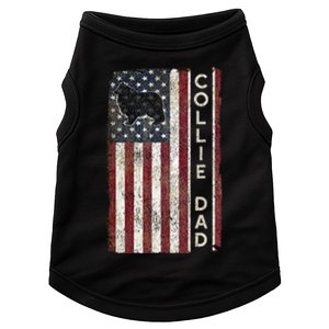 Rough Collie Dad 4th July American Flag Fathers Day Doggie Tank