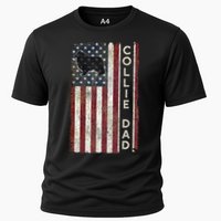 Rough Collie Dad 4th July American Flag Fathers Day Cooling Performance Crew T-Shirt