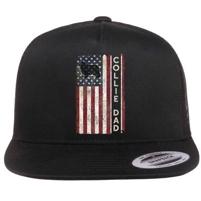 Rough Collie Dad 4th July American Flag Fathers Day Flatbill Hat