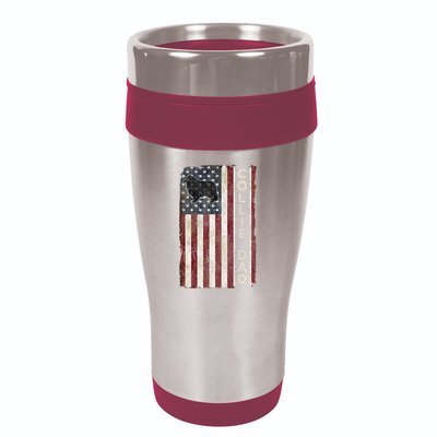 Rough Collie Dad 4th July American Flag Fathers Day 16oz Travel Tumbler