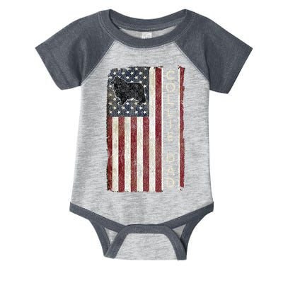 Rough Collie Dad 4th July American Flag Fathers Day Infant Baby Jersey Bodysuit