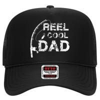 Reel Cool Dad Fishing Daddy Fathers Day Gif High Crown Mesh Back Trucker Hat