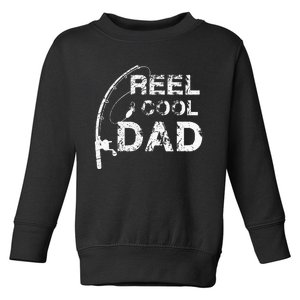 Reel Cool Dad Fishing Daddy Fathers Day Gif Toddler Sweatshirt